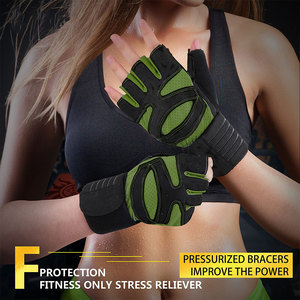 <b>Half</b> Finger Fitness Gloves Mesh Breathable Non <b>Slip</b> Adjustable Wrist Strap Gym Weight Lifting Unisex Non-<b>Slip</b> Finger Save Gloves - Product Image 2