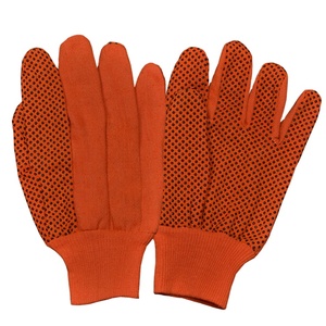 Gants de travail en toile de coton à points PVC confortables et résistants pour la construction et la menuiserie - Product Image 4
