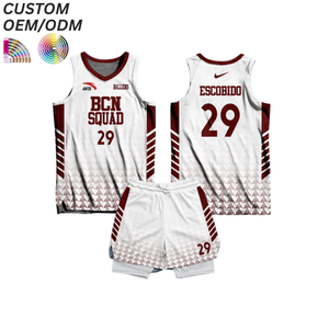 Maillots de basket-ball personnalisés en polyester par sublimation, ensembles d'uniformes de sport pour équipes, kits de match, OEM ODM, respirants, séchage rapide, unisexe, taille XL, support inclus - Product Image 1