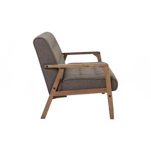 Cozy Three Seat Tufted Back <b>Wooden</b> <b>Sofa</b> Rubberwood <b>Frame</b> Fabric Couch Modern Rectangular Triple <b>Sofa</b> for Family Living - Product Image 3