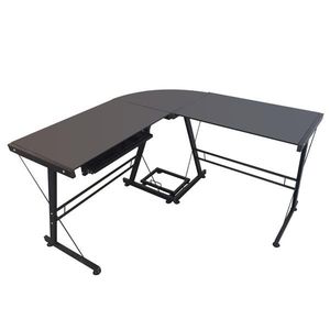 Scrivania per Computer a L in Stalinite Nera 402C, Convertibile per PC e Gaming con Libreria, Realizzata in MDF Resistente - Product Image 1