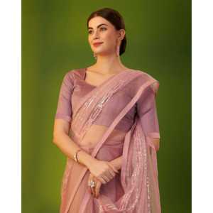 Fancy Multi-Thread and Sequence Bordado Trabajo Sari Vestidos elegantes - Product Image 3