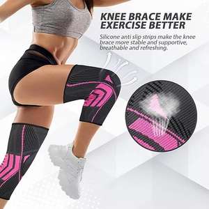 Nouvel Arrivage Genouillères de Compression Épaisses en Polyester Très Extensibles pour Musculation et Soutien Professionnel des Genoux - Product Image 4