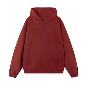 เสื้อฮู้ดโอเวอร์ไซส์แบบยูนิเซ็กซ์ สีพื้น ผ้าฝ้ายถัก 100% สวมใส่สบายๆ สำหรับฤดูใบไม้ร่วง มีกระเป๋า ดีไซน์ตามสั่ง - Product Image 6