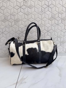 2026 Fashion New Hair On Hide Leather <b>Luggage</b> Travel Duffel Bag Multi Uses Handmade Large Capacity Cowhide Leather Unisex Bag - Product Image 1