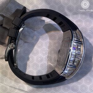 Men <b>Mechanical</b> <b>Watch</b> Stainless Steel Case Rubber Band Buckle Clasp Analog Dial 20mm Sport Style Water Resistant 10 Bar - Product Image 4