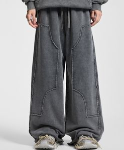 Pantalon cargo baggy en denim 100% coton délavé à l'acide, vintage, unisexe, effet soleil, streetwear, tendance, coupe large - Product Image 6