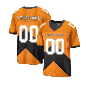 เสื้อฟุตบอลอเมริกันแบบสั่งทำได้สำหรับผู้ใหญ่ทุกเพศ เสื้อยืดตาข่ายแบบกำหนดเอง พิมพ์ลายชื่อทีมและหมายเลข ระบายอากาศได้ดี ป้องกันแบคทีเรีย - Product Image 1