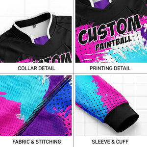 เสื้อเพนท์บอลสั่งทำพิเศษ แขนยาว คอวี แบบซับลิเมชั่น สำหรับทีม - Product Image 6