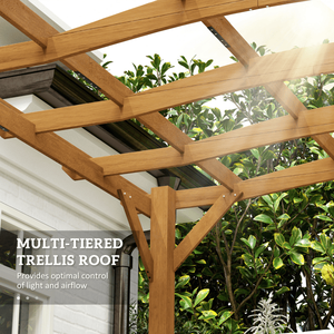 Pergola Moderna Eclettica per Barbecue, Impermeabile, con Rivestimento Bioclimatico, Struttura Motorizzata per Giardino, Patio, Ristorante, Spiaggia - Product Image 3