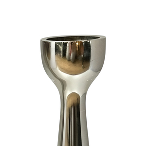 เชิงเทียนมาใหม่สำหรับตกแต่งบ้านสีเงินเงางามเชิงเทียนอลูมิเนียมหล่อสำเร็จรูปแฮนด์เมดปรับแต่งได้ S/2 - Product Image 4