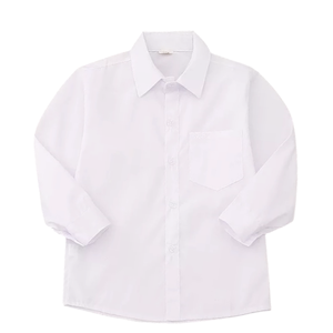 Camisa de Vestir Blanca con Botones para Niños y Niñas, Manga Larga, Uniforme Escolar, Opción Económica - Product Image 2