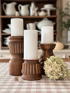 Portavelas Redondo de Madera Hecho a Mano, Soporte para Velas de Té, Impresión Personalizada en 1 Color, Decoración para el Hogar, para Sala de Estar/Mesas, para Navidad y Bodas - Product Image 6
