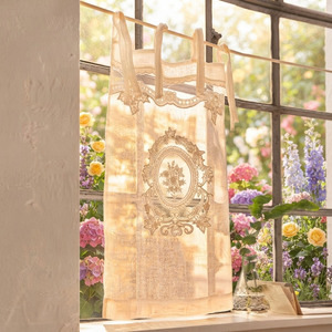Rideau de fenêtre d'hôtel personnalisé en gros, brodé, moderne, classique, floral, occultant à haute densité, en lin, avec ruban, toutes tailles - Product Image 3