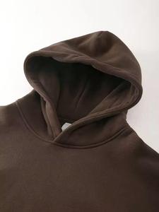Sweat-shirt oversize tendance en tissu polaire 550 g/m² 100 % coton, couleur unie, impression numérique et broderie - Product Image 4