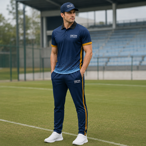 ชุดวอร์มคริกเก็ตไล่เฉดสีสำหรับผู้ชาย เสื้อโปโล กางเกงจ็อกเกอร์ หมวก ชุดแห้งเร็ว ชุดทีม ชุดยูนิฟอร์มแบบกำหนดเอง - Product Image 6