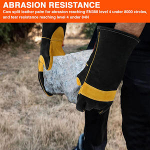Gants de soudage TIG en cuir de mouton souple, gants de travail confortables et protecteurs, résistance à la chaleur et à l'abrasion - Product Image 6