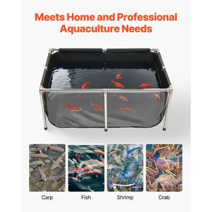 Vasca per Pesci Rossi Rettangolare in PVC da 475 Litri con Pannello Trasparente, Acquario Fuori Terra e Accessori - Product Image 6
