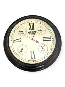 นาฬิกาแขวนผนังไม้สไตล์โบราณ ดีไซน์อาร์ตเดโค ใช้แบตเตอรี่ ไร้เสียง ตกแต่งบ้าน นาฬิกาบอกเวลา - Product Image 2