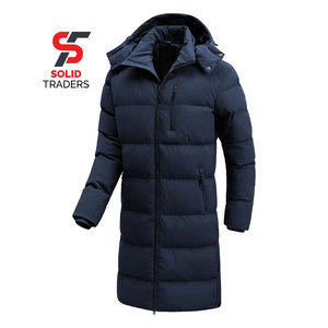 Manteau de voyage pour homme Solid International Trader Deluxe, chaud, à capuche, grandes poches, tissu facile à laver, très confortable, coupe ajustée, long - Product Image 1