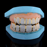 10k solide or dents gril diamant 2024 Style à la mode Provence personnalisé Grillz poussière Moissanite gril fête cadeau décoration