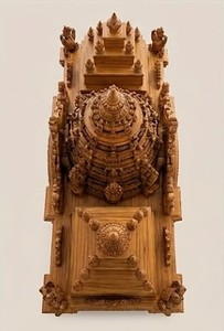 Custom Made Hand Carved Teak Wood Indian Temple Home Decor Traditional Design <b>Mandir</b> California - Product Image 2