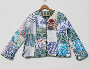 Chaqueta Acolchada de Algodón con Estampado Floral Étnico Bohemio, Transpirable, para Todas las Temporadas, para Mujer - Product Image 1