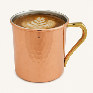 Mug à Moscow Mule en cuivre pur artisanal, design martelé traditionnel avec poignée en laiton massif, vaisselle pour cocktails et bière - Product Image 4