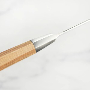 Couteau Santoku professionnel en acier inoxydable, couteau de cuisine avec manche en bois, 8 pouces, ambidextre, passe au lave-vaisselle, moderne, logo OEM personnalisé - Product Image 4
