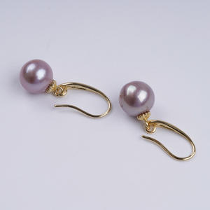 Pendientes Colgantes de Perlas de Agua Dulce Naturales de Estilo Básico Simple para Mujer, Accesorio Versátil con Gancho para la Oreja, Perla Casi Perfecta - Product Image 4