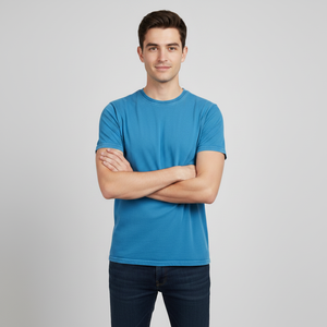 T-shirt épais et lourd en coton uni 300 GSM à manches courtes pour hommes, coupe oversize, personnalisable avec logo, vente en gros - Product Image 2