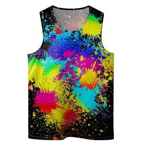 เสื้อกล้ามออกกำลังกายผู้ชายแบบแห้งเร็ว พิมพ์ลายดิจิตอล 3 มิติ หลายสี คอกลม รับผลิตแบบ OEM/ODM - Product Image 1