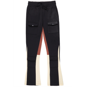 Pantalon de jogging évasé personnalisé pour homme, qualité supérieure, coupe ample, effet usé, jambes larges, coupe-vent - Product Image 4