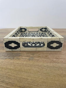 Elegante Bandeja con Incrustaciones de Hueso, Decoración Premium Hecha a Mano para Mesa de Comedor por Tradebyd - Product Image 4