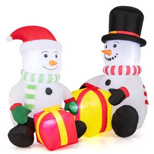 Pupazzo di Neve Gonfiabile Natalizio da 1,5 Metri con Scatole Regalo per Decorazioni Esterne Festive - Product Image 4