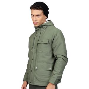 2025 Men's <b>Winter</b> Hip Hop Bomber Jacket with Turn-Down Hooded Collar and Zipper Closure OEM Service for Pattern Decoration - Product Image 2