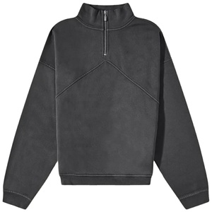 Sweat-shirt à capuche en molleton pour homme avec logo personnalisé, col zippé, 100% coton, style ample - Product Image 1