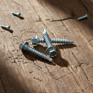 Vis autoperceuses à tête hexagonale avec pointe TEK, classe 4.8 6.8, filetage grossier, acier au carbone zingué, pouces, DIN/ANSI PDC - Product Image 1