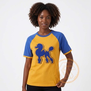 GREEK TREASURES Sigma Gamma Rho เสื้อยืดลำลองสำหรับสตรี โพลีเอสเตอร์/ผ้าฝ้ายเจอร์ซีย์ คอกลม ปักลาย ฤดูร้อน - Product Image 5