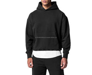 Sudadera de manga larga informal chándal personalizado algodón esencial hombres Sudadera con capucha conjunto pantalones de chándal y sudaderas con capucha conjunto chándal en blanco - Product Image 5