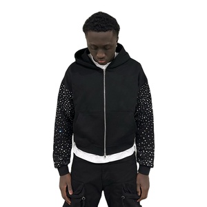 2025 Unisex High Quality <b>Winter</b> <b>Fleece</b> Zip-up Hoodie New Wholesale with Rhinestone Design Customizable by Manufacturer - Product Image 1