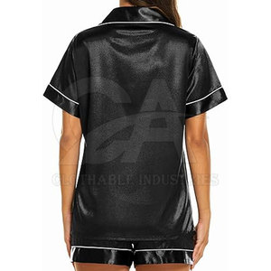 Conjunto de Ropa Casual para Mujer, Top de Manga Corta con Pantalones Cortos, Conjunto de Lujo 100% Seda, Ropa de Dormir Suave para el Hogar, Personalizable - Product Image 3