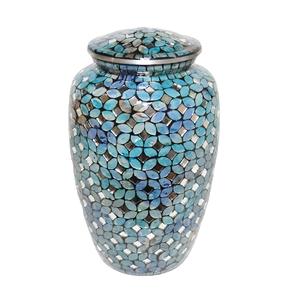 Urne en mosaïque de verre, urne décorative artisanale avec un design de carreaux multicolores pour la décoration de la maison - Product Image 1
