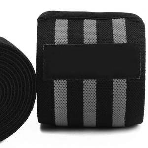 Bandes de genou en caoutchouc respirant pour l'haltérophilie, l'entraînement en salle de sport, rayées, robustes, soutien musculaire, personnalisables, unisexe - Product Image 3