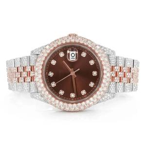 Reloj de Moda 2026 con Esfera Plateada de Moissanita, Diseño Redondo con Diamantes, Estilo Hip Hop, el Reloj de Joyería Más Vendido de la India - Product Image 1