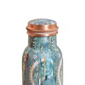 Luxury Floral Pattern Pure Copper Water Bottle Traditional Metal Drink Container With <b>Secure</b> Lid For Everyday Use - Product Image 5