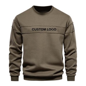 Sudadera de Cuello Redondo para Hombre, Color Sólido, Corte Regular, Tejido de Algodón, Estilo Casual para Otoño, Logotipo Personalizado con Impresión Frontal - Product Image 5
