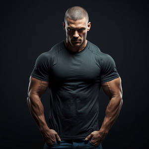 Bodybuilding T Shirt <b>Men</b> Gym Fitness Cotton <b>Stretch</b> Workout Tee Athletic Training Top with OEM ODM Customization - Product Image 6