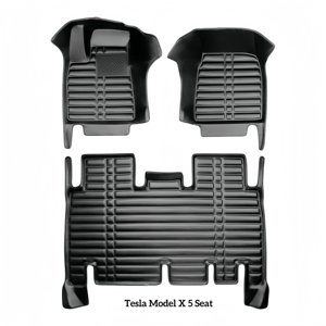 Tapis de sol 3D en cuir PU de luxe écologique et inodore toutes saisons pour <span class=keywords><strong>Tesla</strong></span> Model S/X 2016-2024 Facelift <span class=keywords><strong>Plaid</strong></span> imperméable - Product Image 4