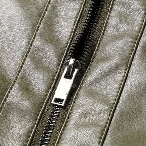 Stylish Men's Genuine <b>Leather</b> <b>Jacket</b> Zipper Closure Slim Fit Front Logo Reversible Lightweight for Casual Motorcycle <b>Winter</b> Wear - Product Image 3